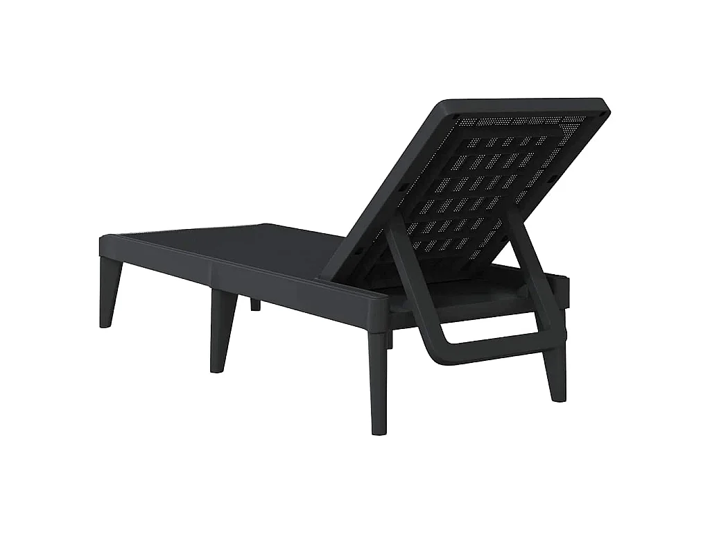 Chaise longue anthracite 186x60x29 cm PP