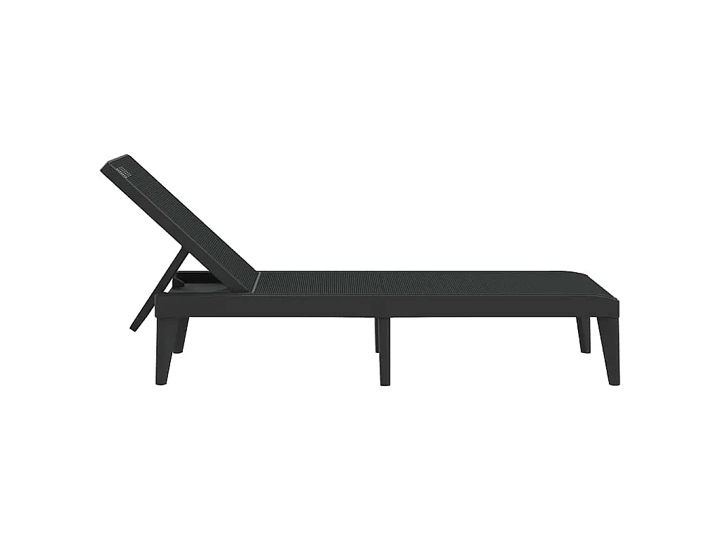 Chaise longue anthracite 186x60x29 cm PP