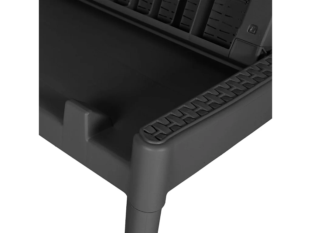 Ligbed 186x60x29 cm polypropeen antracietkleurig