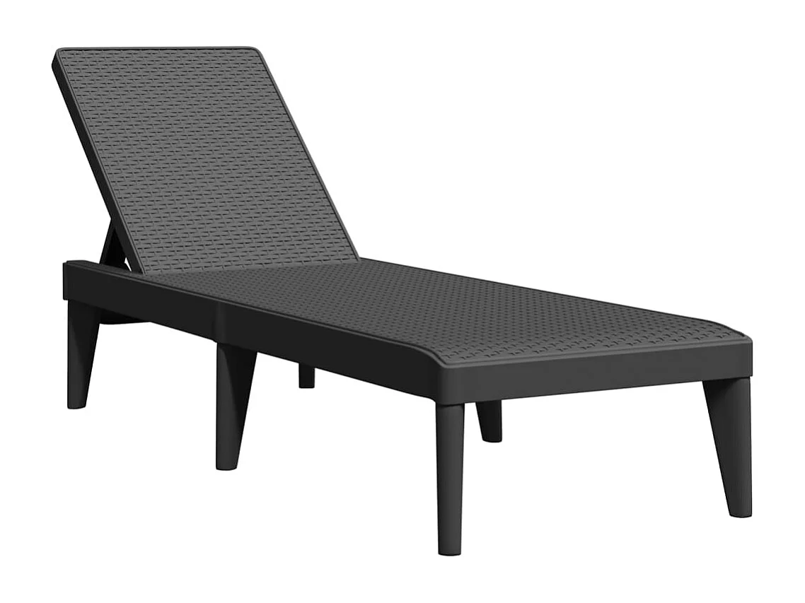 Chaise longue anthracite 186x60x29 cm PP