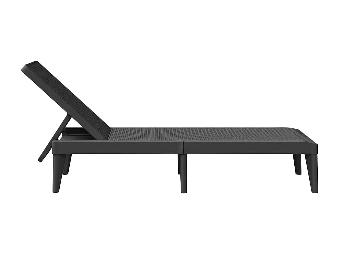 Chaise longue anthracite 186x60x29 cm PP