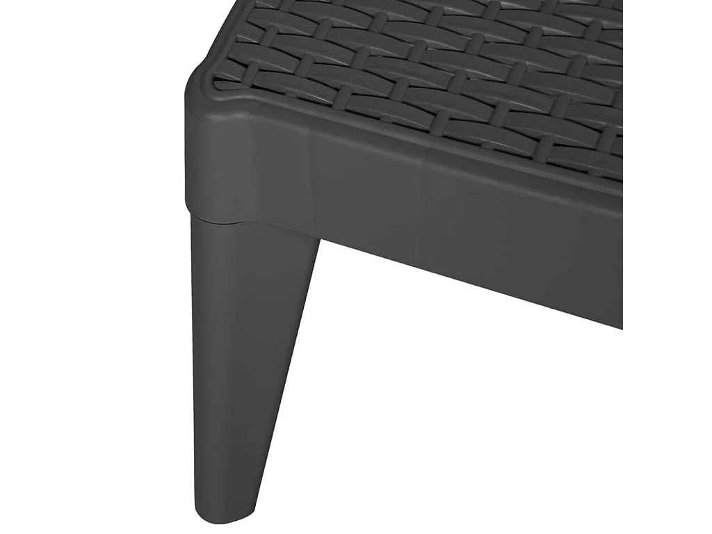 Chaise longue anthracite 186x60x29 cm PP