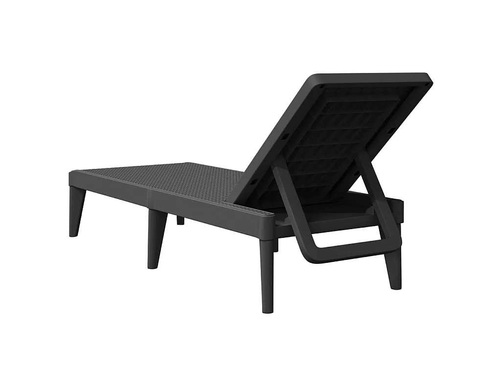 Chaise longue anthracite 186x60x29 cm PP