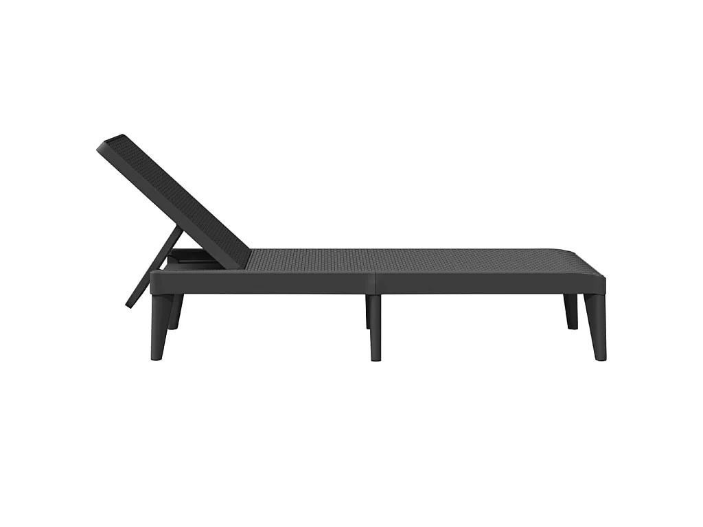 Chaise longue anthracite 186x60x29 cm PP