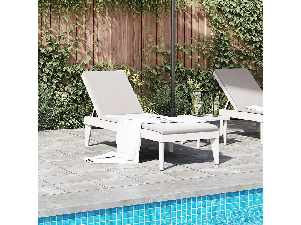 Espreguiçadeira 186x60x29 cm PP branco