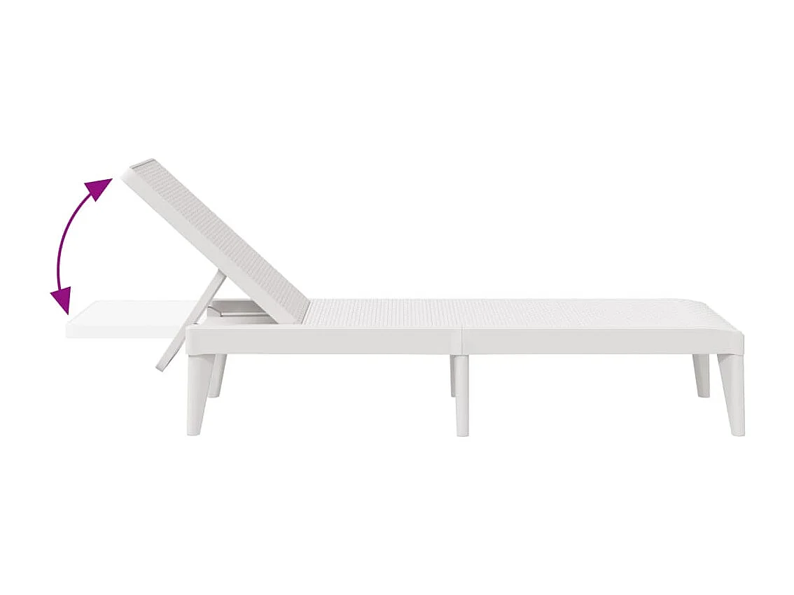 Espreguiçadeira 186x60x29 cm PP branco