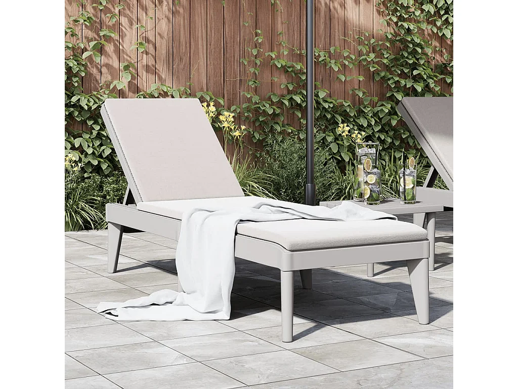 Lettino Grigio 186x60x29 cm in PP
