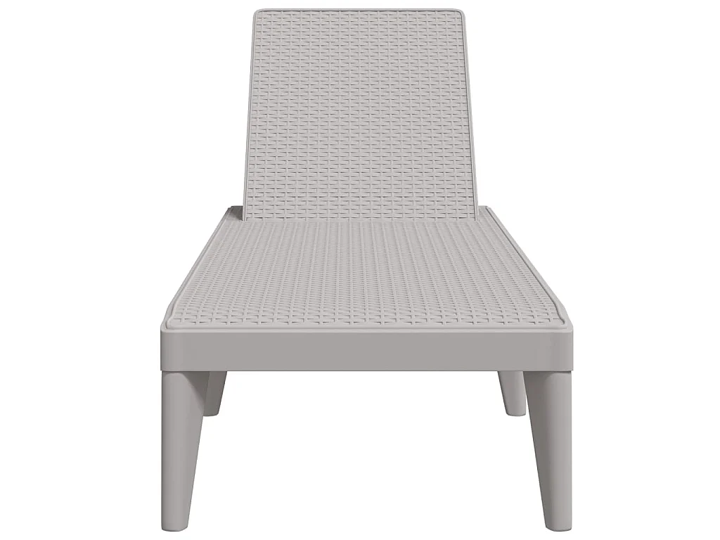 Lettino Grigio 186x60x29 cm in PP