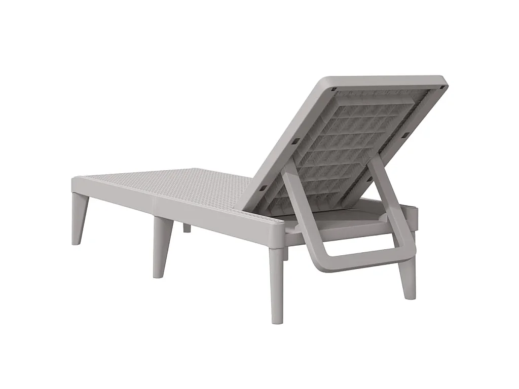 Lettino Grigio 186x60x29 cm in PP