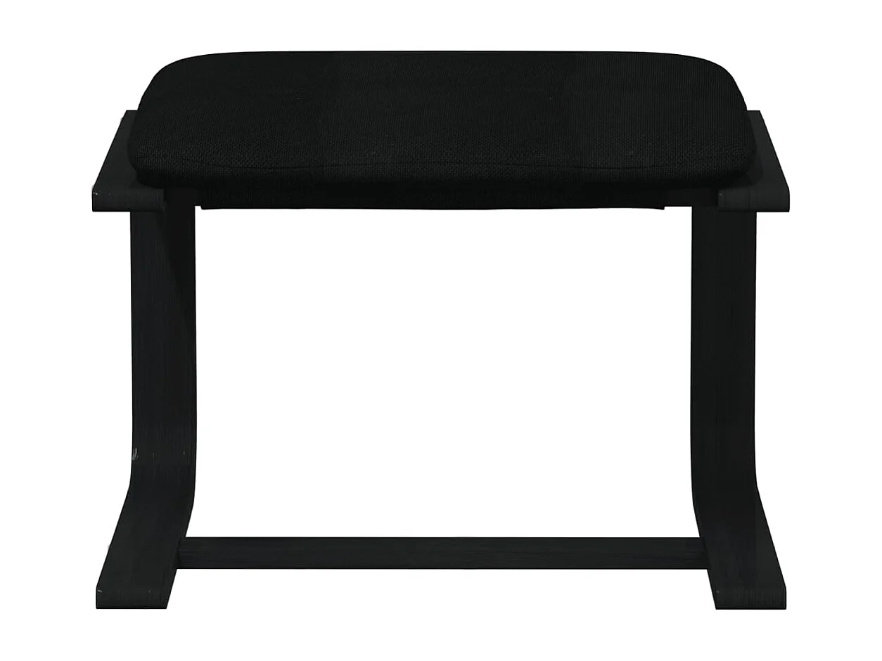 Poggiapiedi Nero 51x41x40 cm in Tessuto