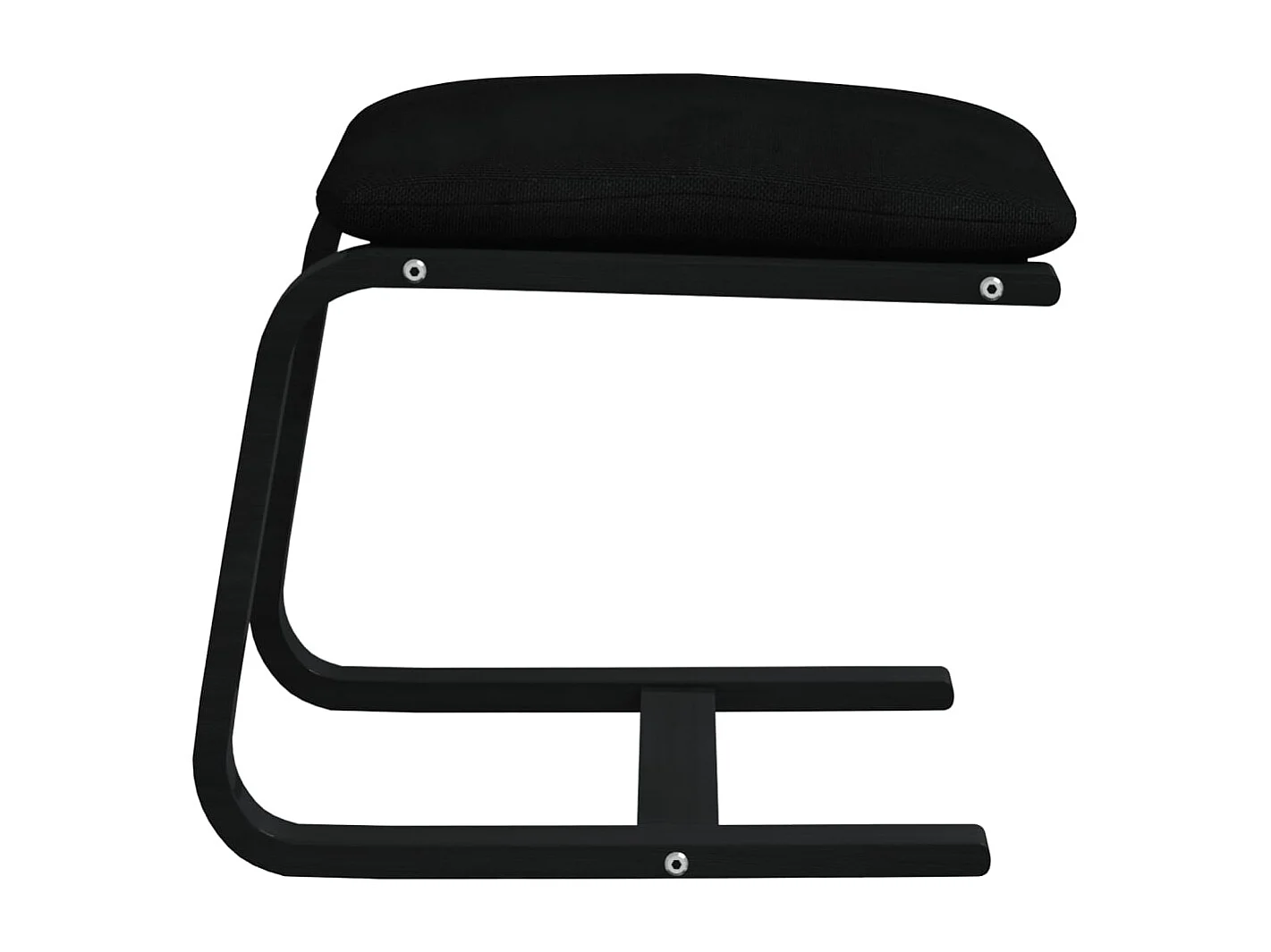 Poggiapiedi Nero 51x41x40 cm in Tessuto