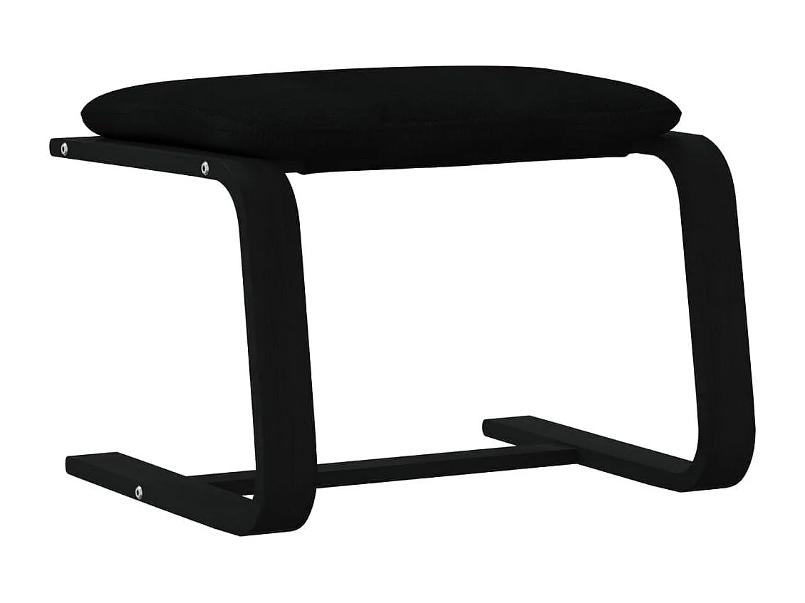 Poggiapiedi Nero 51x41x40 cm in Tessuto