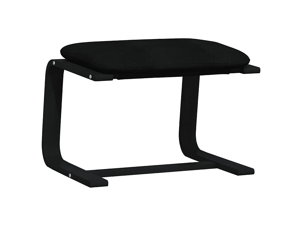 Poggiapiedi Nero 51x41x40 cm in Tessuto