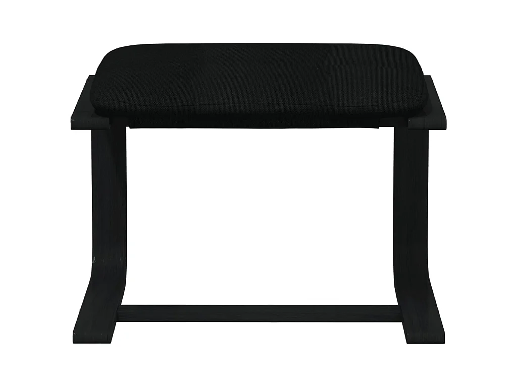 Poggiapiedi Nero 51x41x40 cm in Tessuto