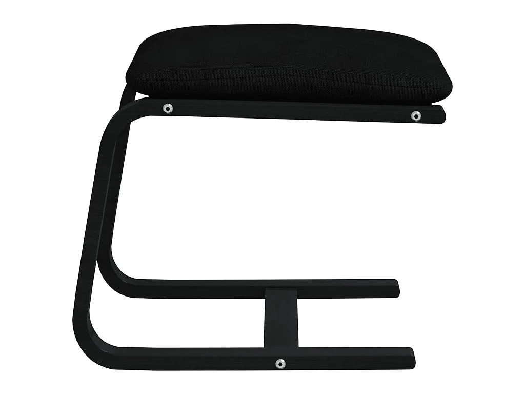 Poggiapiedi Nero 51x41x40 cm in Tessuto