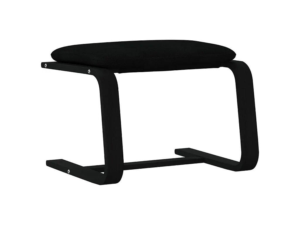 Poggiapiedi Nero 51x41x40 cm in Tessuto