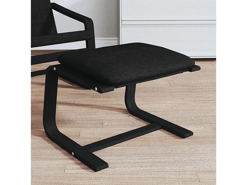 Poggiapiedi Nero 51x41x40 cm in Tessuto