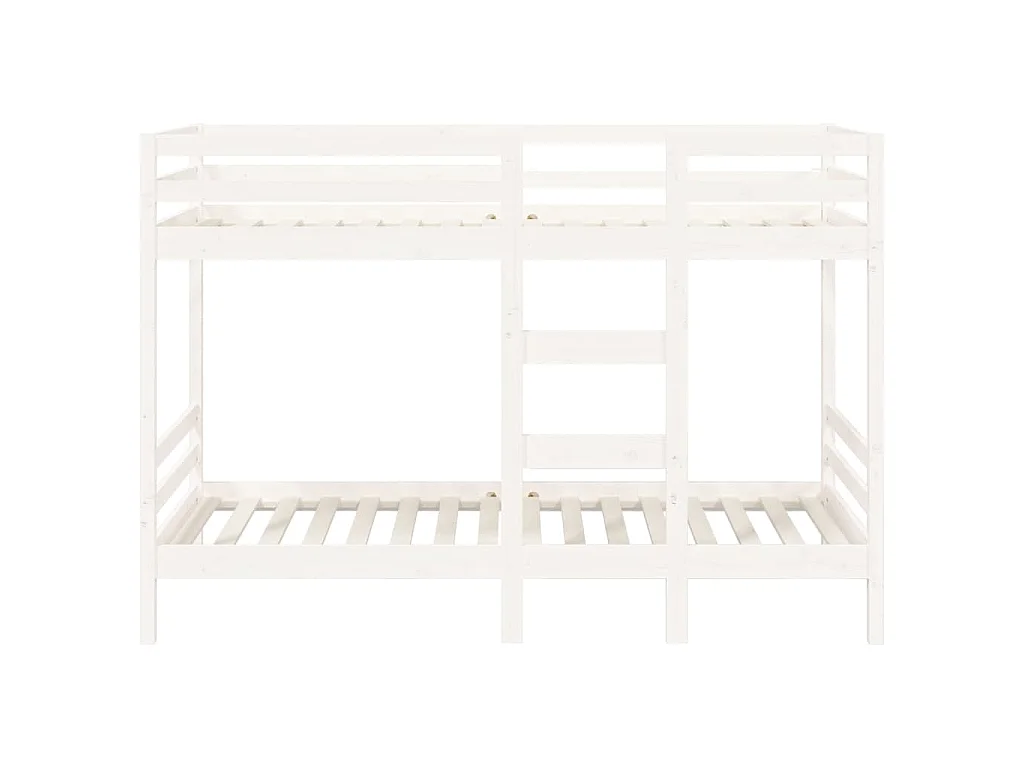 Letto a Castello Bianco 80x200 cm in Legno Massello di Pino
