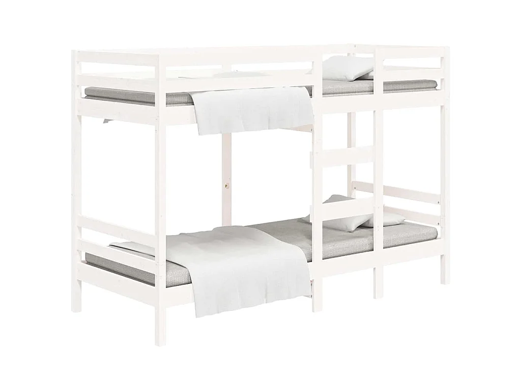 Stapelbed 80x200 cm massief grenenhout wit