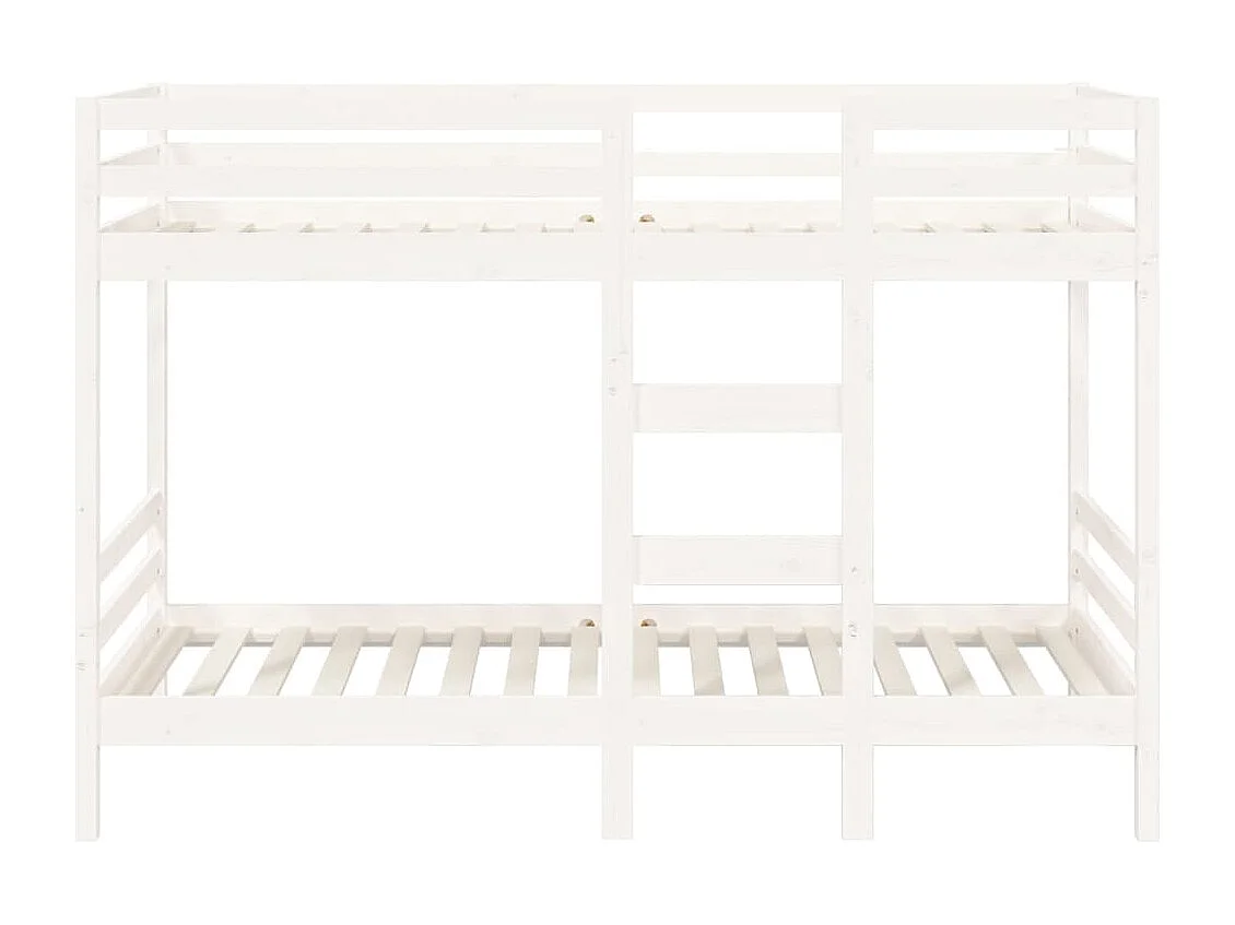 Lit superposé sans matelas blanc 75x190 cm bois de pin massif