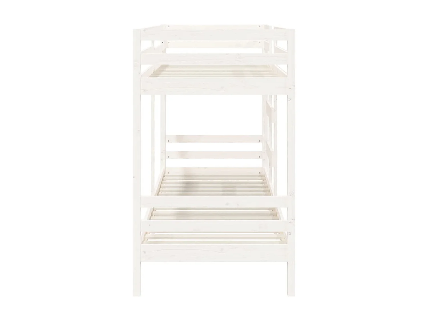 Lit superposé sans matelas blanc 75x190 cm bois de pin massif