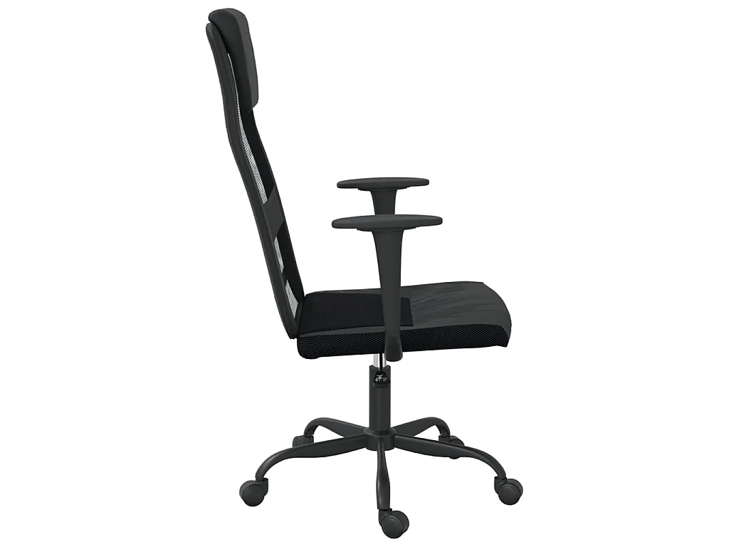 Bürostuhl Höhenverstellbar Schwarz Netzstoff und Kunstleder