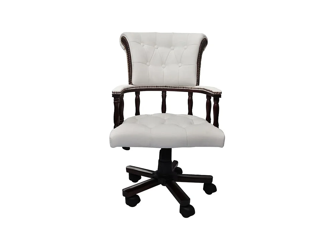 Silla de oficina giratoria blanca