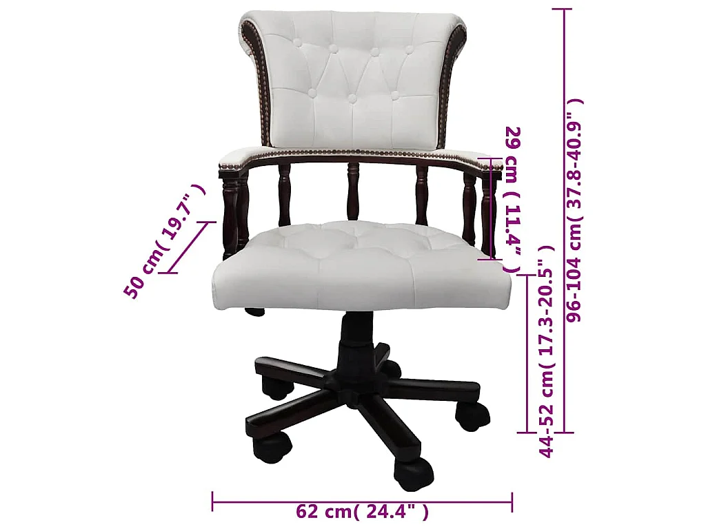 Chaise de bureau pivotante Blanc
