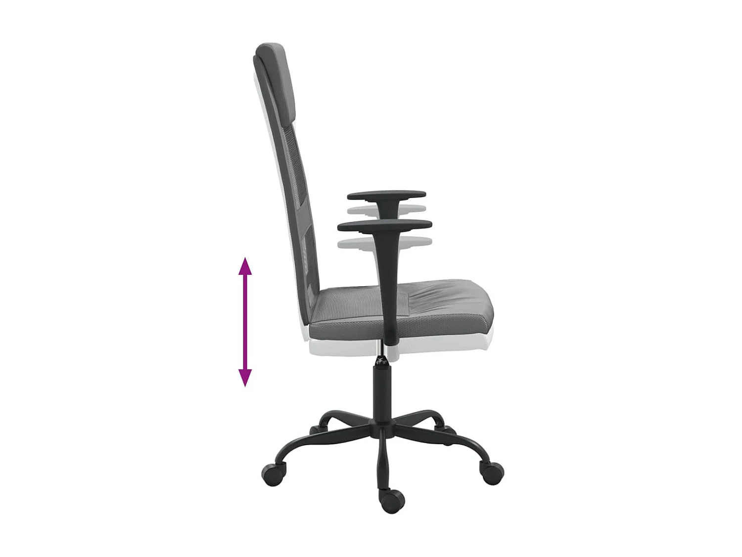 Chaise de bureau réglable en hauteur gris