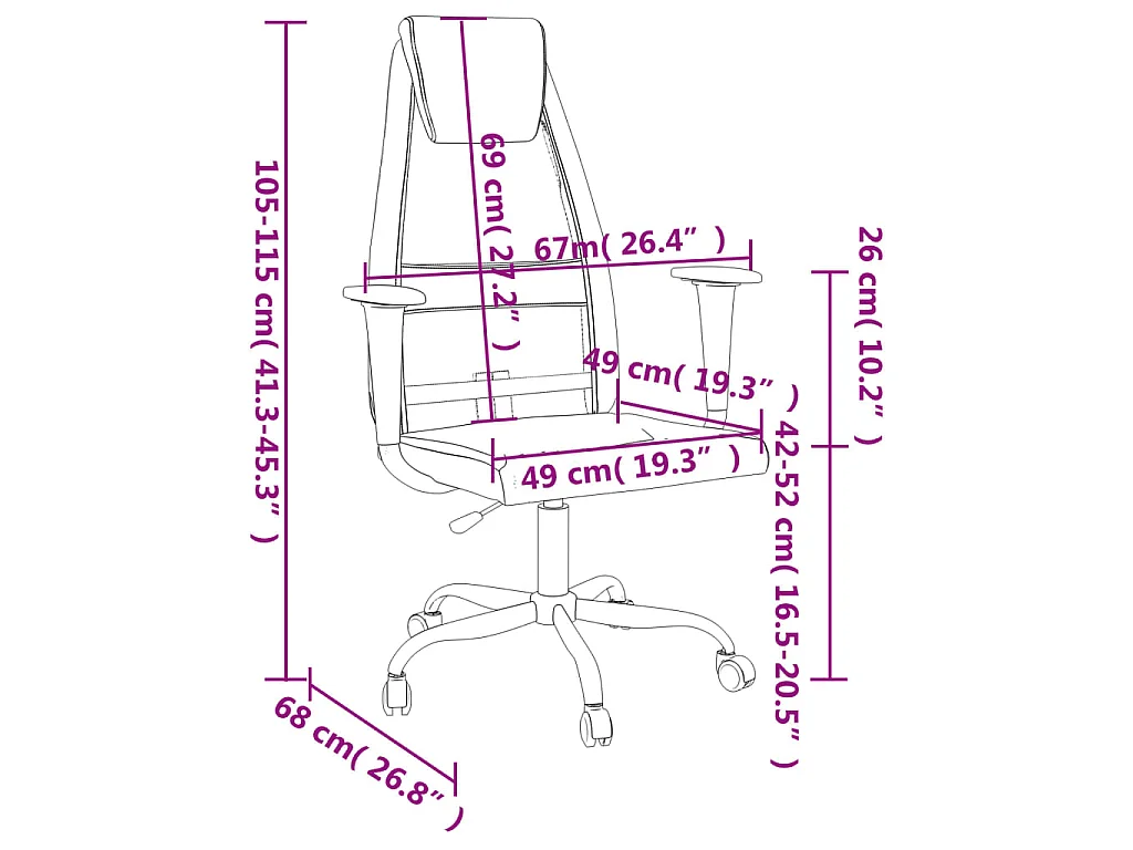 Chaise de bureau réglable en hauteur gris