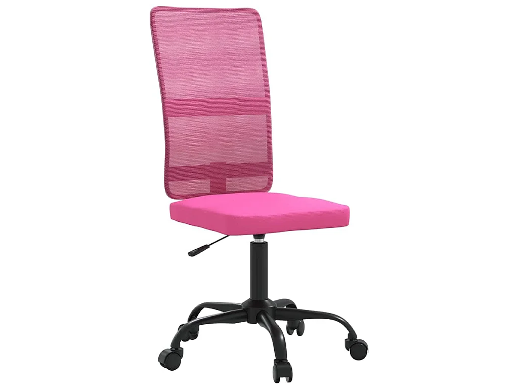 Chaise de bureau réglable en hauteur rose tissu en maille