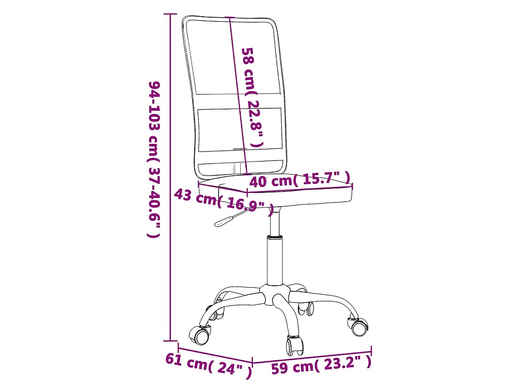 Chaise de bureau réglable en hauteur rose tissu en maille
