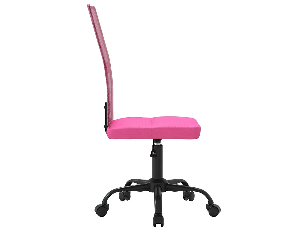 Chaise de bureau réglable en hauteur rose tissu en maille