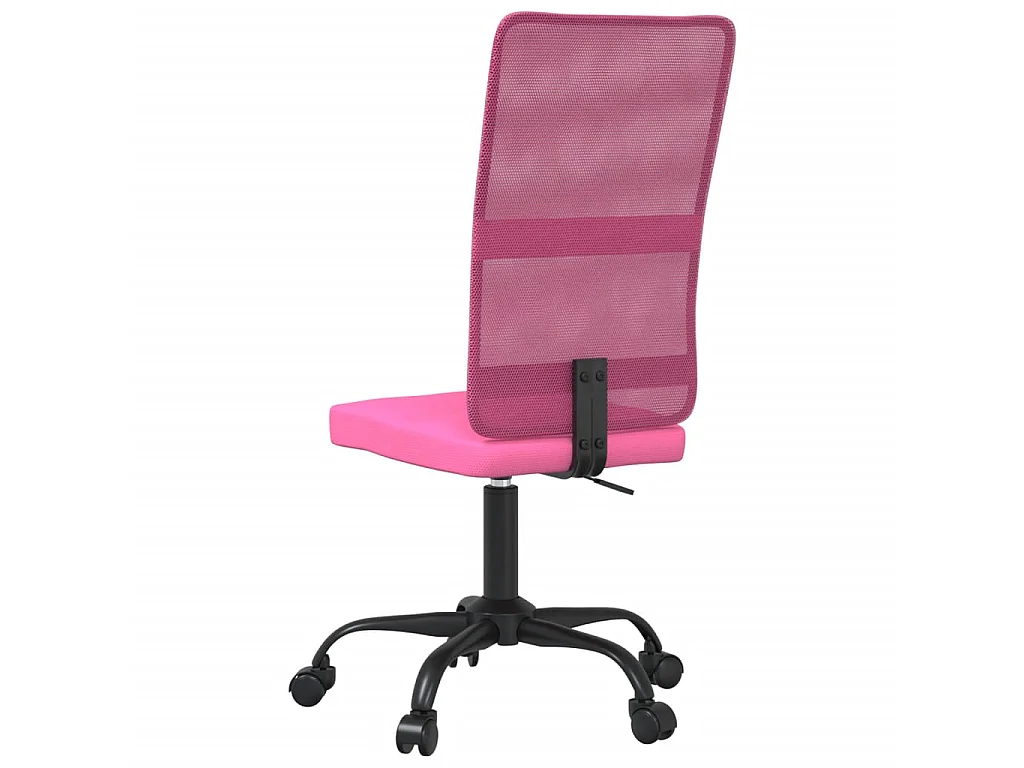 Chaise de bureau réglable en hauteur rose tissu en maille