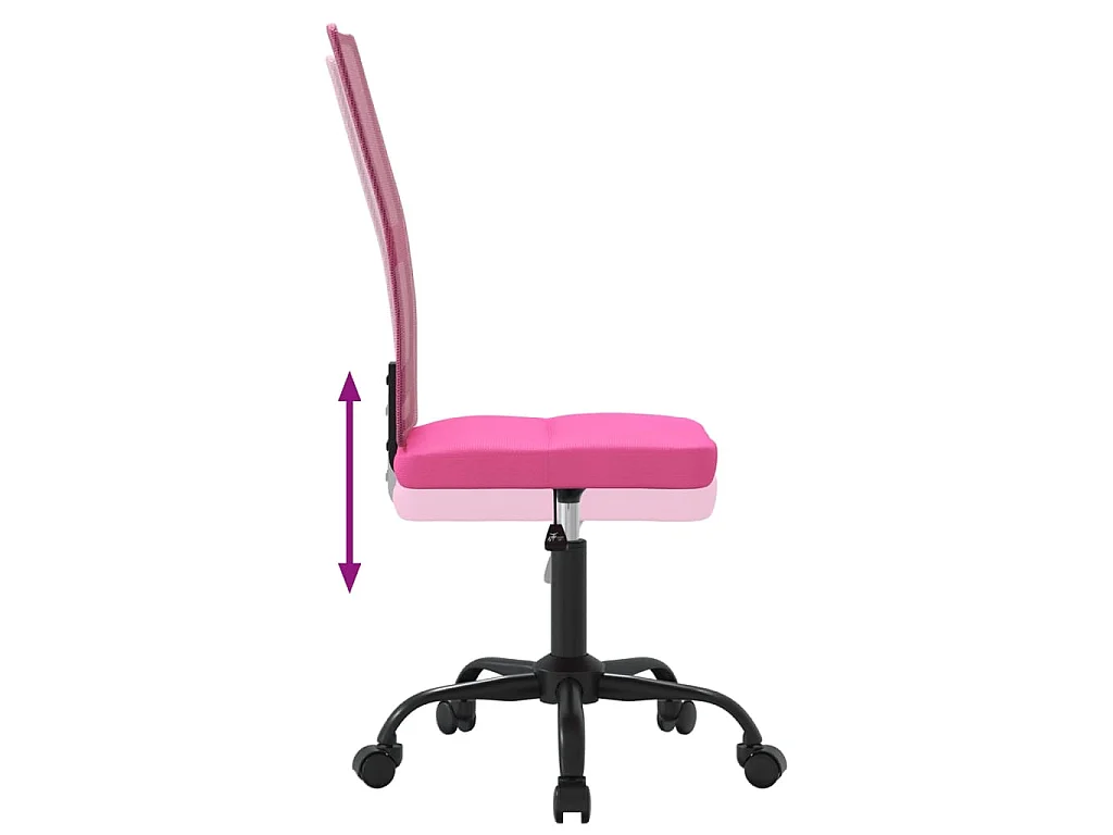 Chaise de bureau réglable en hauteur rose tissu en maille