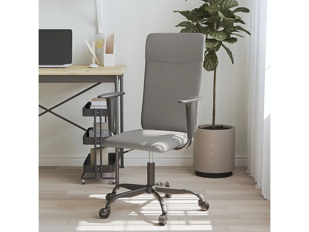 Silla de oficina altura ajustable tela gris oscuro