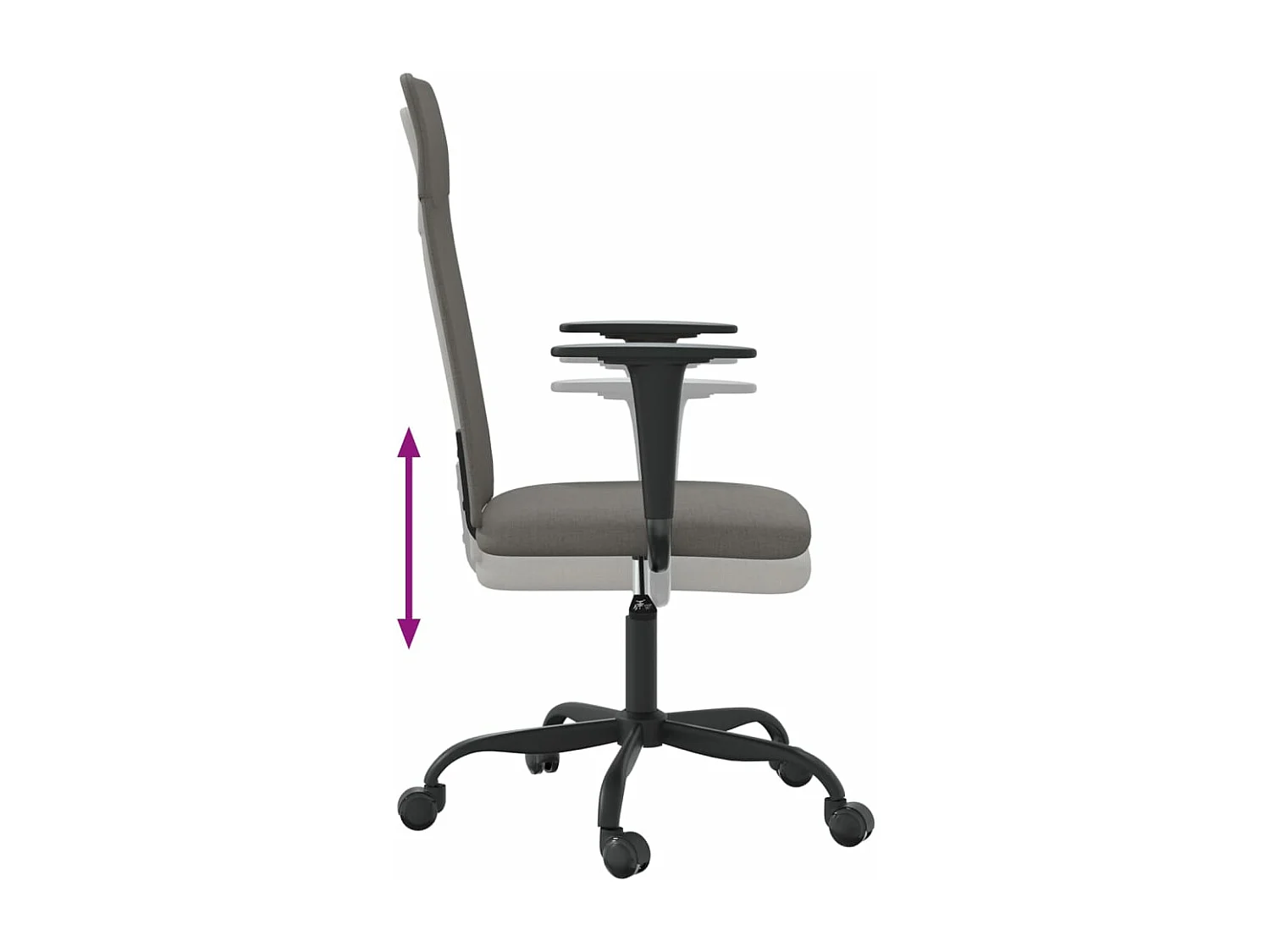 Silla de oficina altura ajustable tela gris oscuro