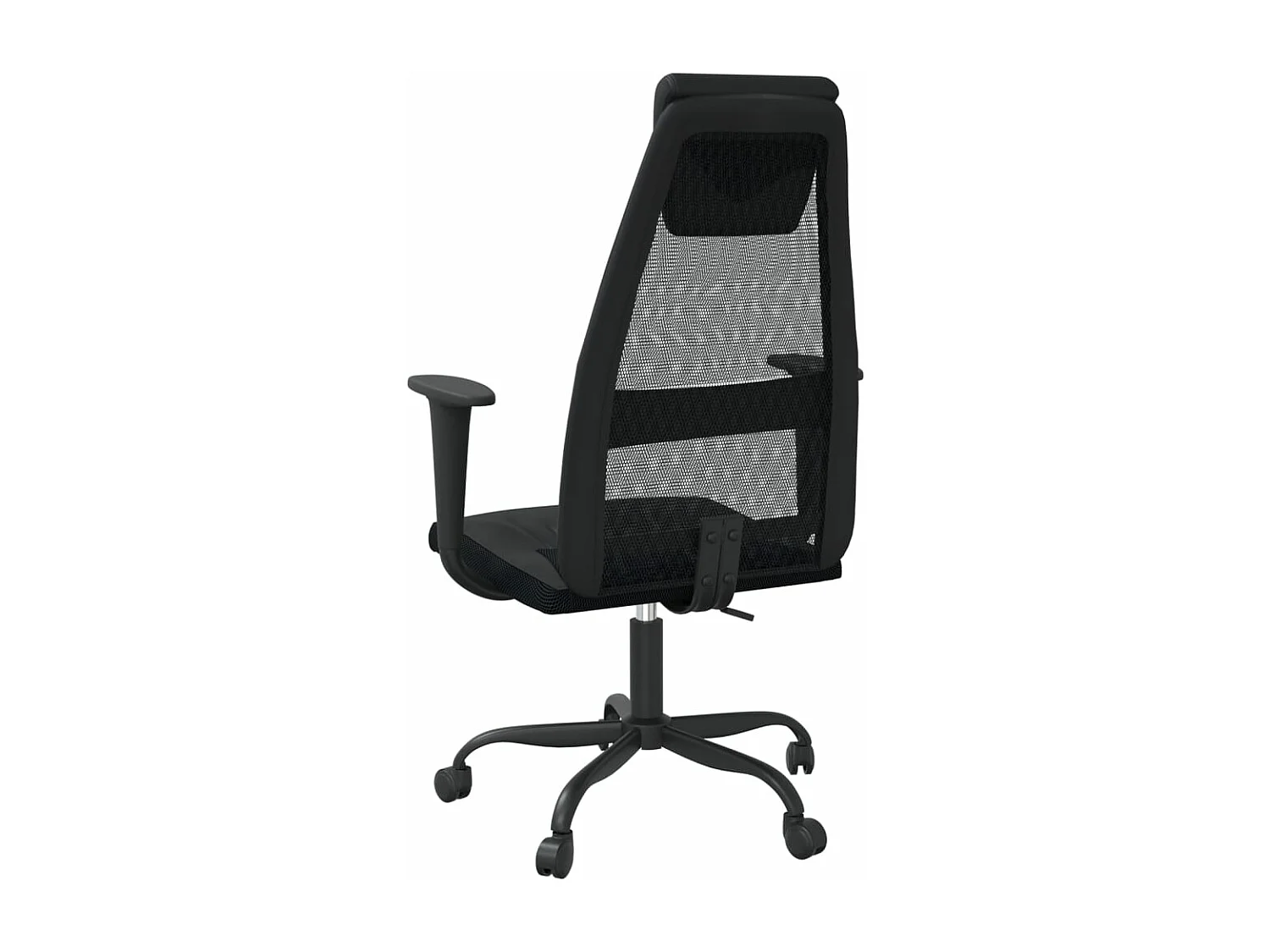 Bürostuhl Höhenverstellbar Schwarz Netzstoff und Kunstleder