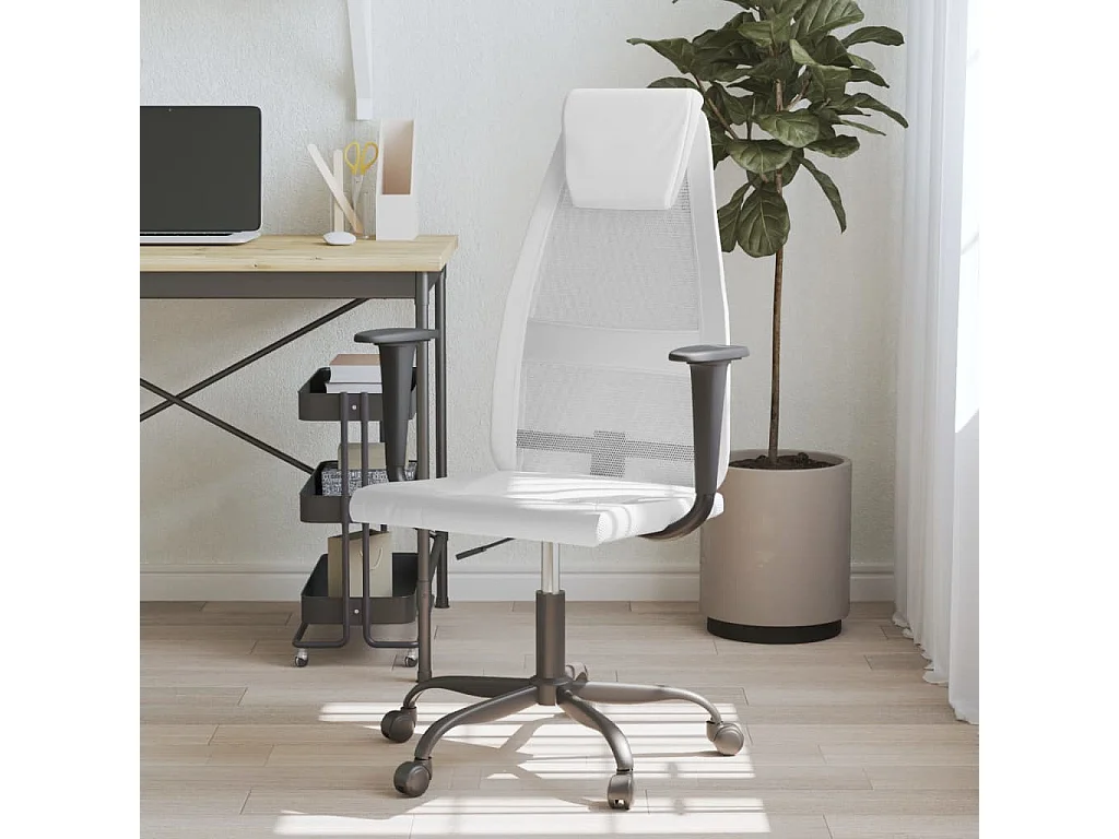 Chaise de bureau réglable en hauteur blanc
