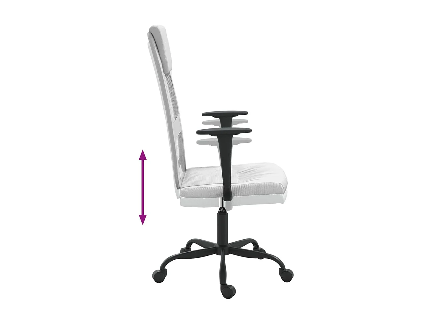 Chaise de bureau réglable en hauteur blanc