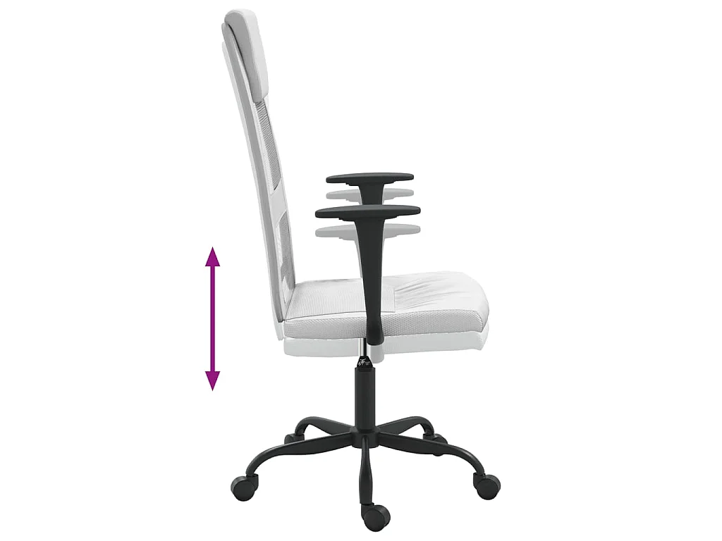 Chaise de bureau réglable en hauteur blanc