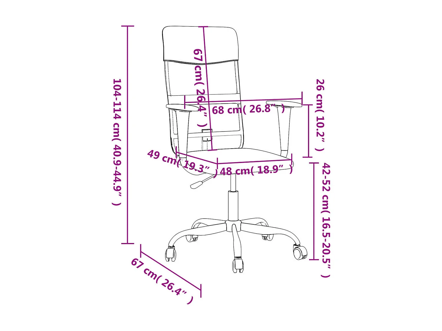 Bürostuhl Höhenverstellbar Weiß Netzstoff und Kunstleder