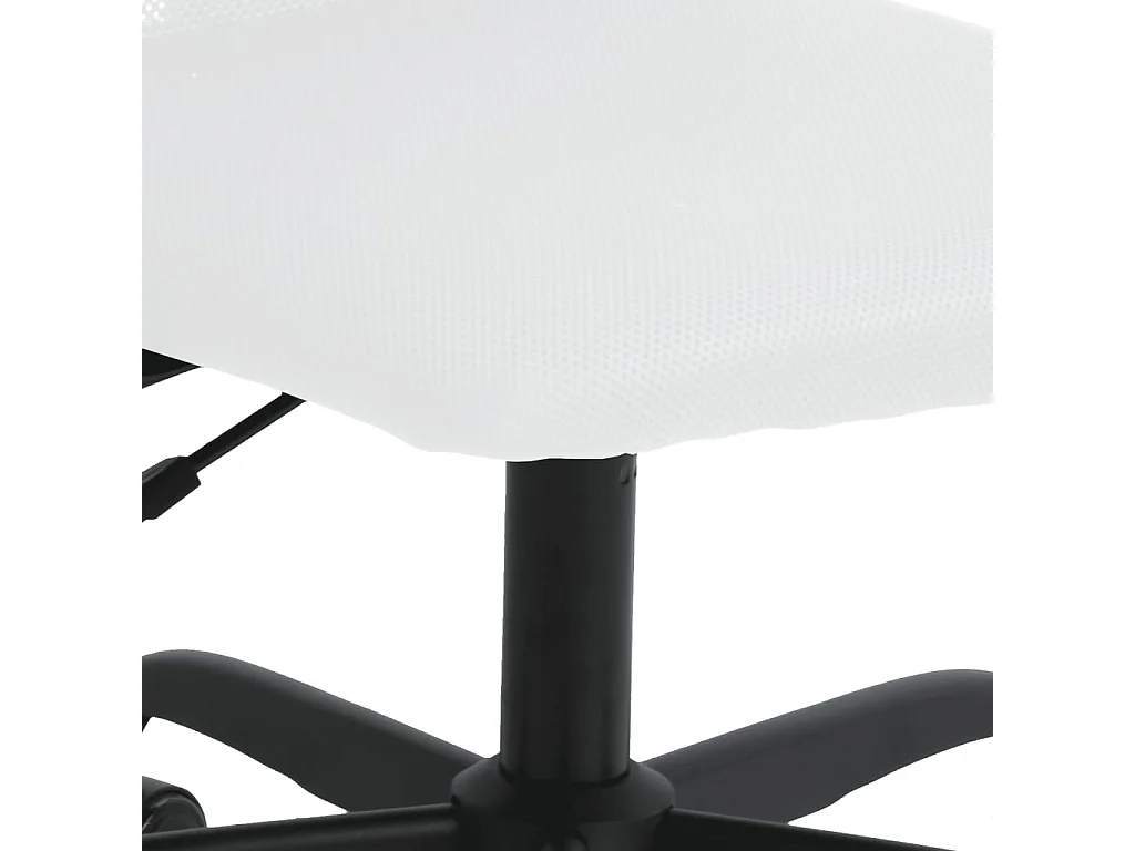 Bürostuhl Höhenverstellbar Weiß Netzstoff und Kunstleder