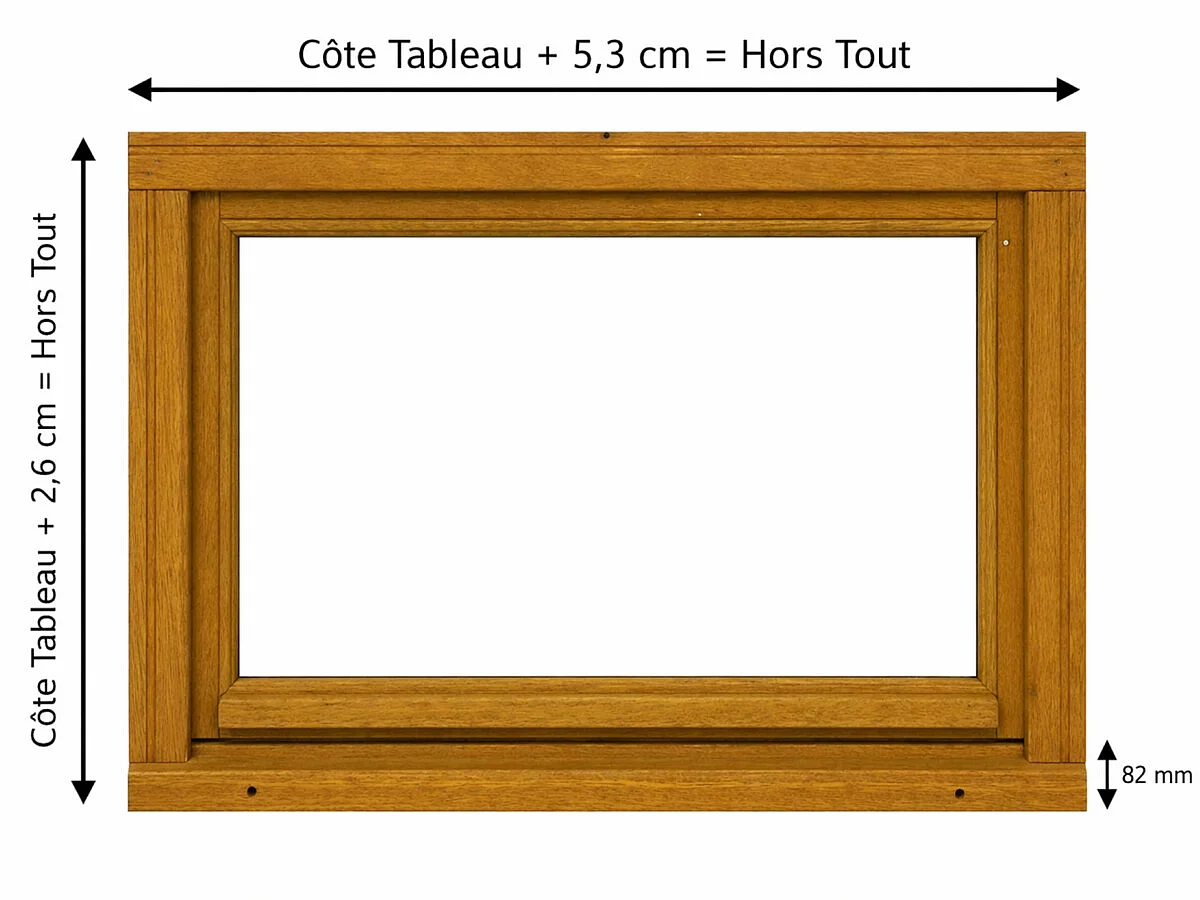 Chassis Abattant En Bois H45 X L80 Cm Côte Tableau, Poignee (ref 010220f9) Gd Menuiseries