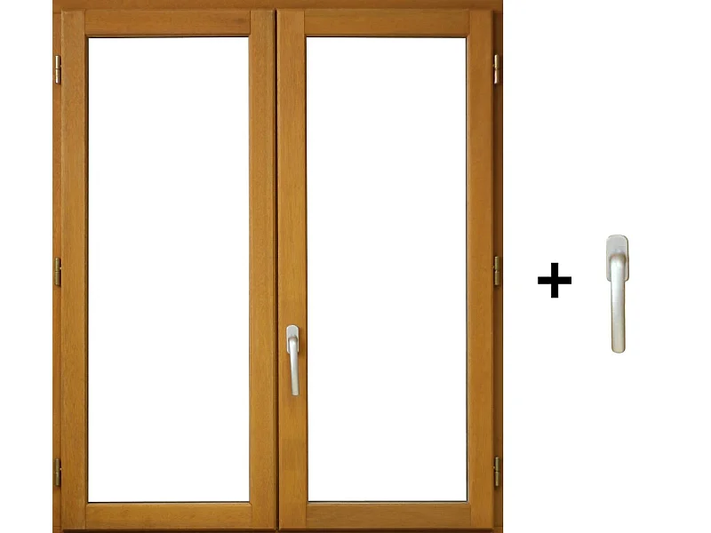 Fenetre Bois 2 Vantaux H125 X L140 Cotes Tableau + Poignee (ref 010220f9) Gd Menuiseries