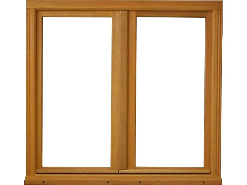 Ventana de madera 2 hojas Al155 x L120 Panel Nervios + tirador (ref 010220F9) sin manilla