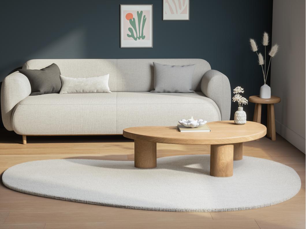 Shaggy organisch tapijt met bonteffect - 160 x 230 cm - Beige - GIRONA