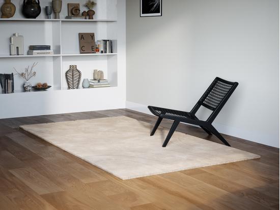 vente unique Tapis effet fourrure en relief à motifs circulaires - 120 x 160 cm - Beige - PAOLISI