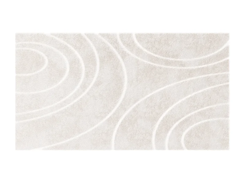 Tapis effet fourrure en relief à motifs circulaires - 120 x 160 cm - Beige - PAOLISI