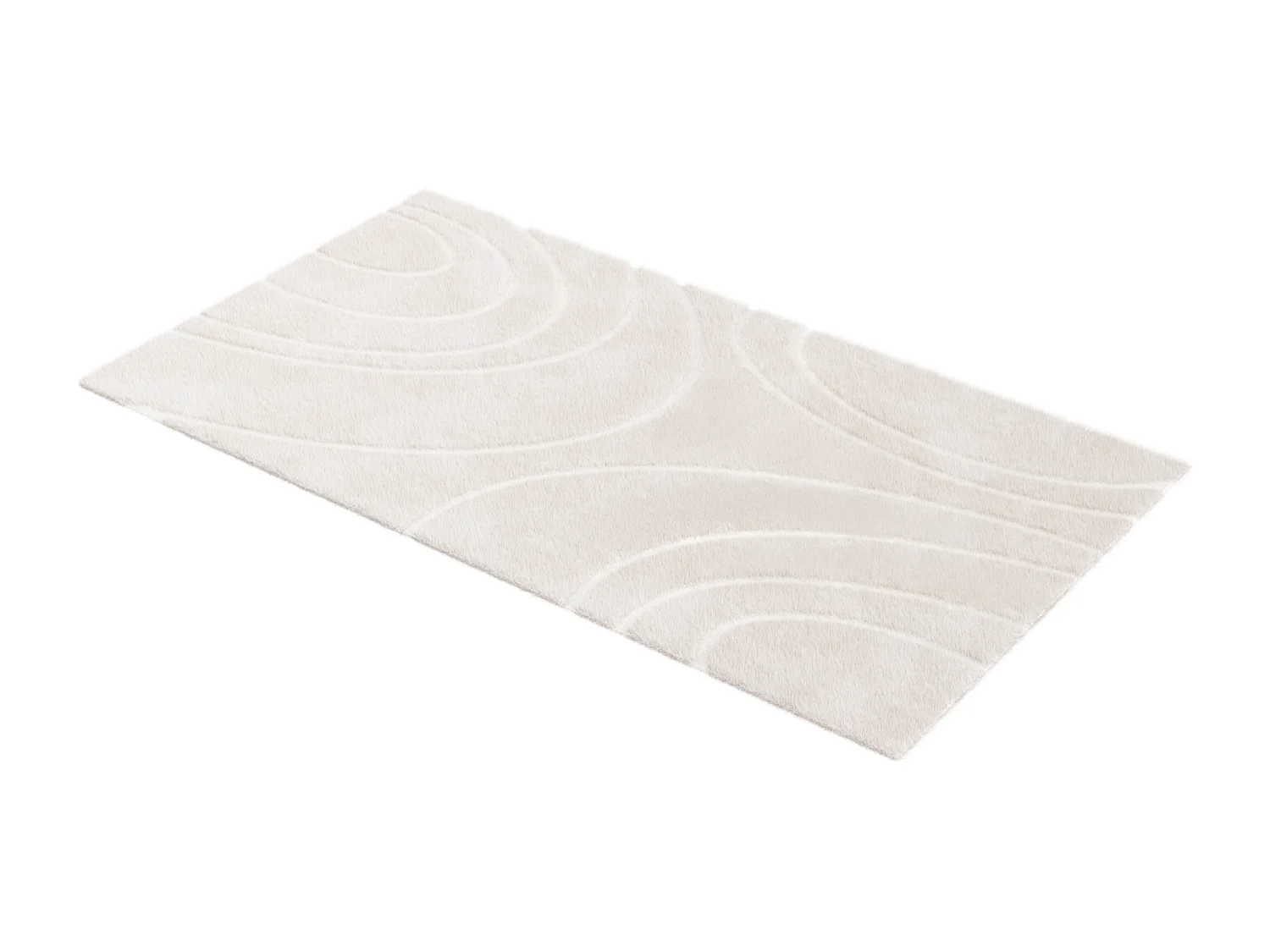 Tapis effet fourrure en relief à motifs circulaires - 160 x 230 cm - Beige - PAOLISI